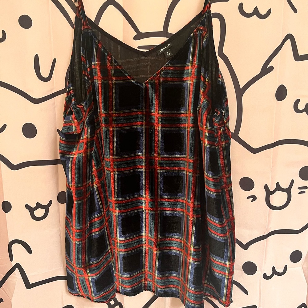 Plaid Velvet Tank